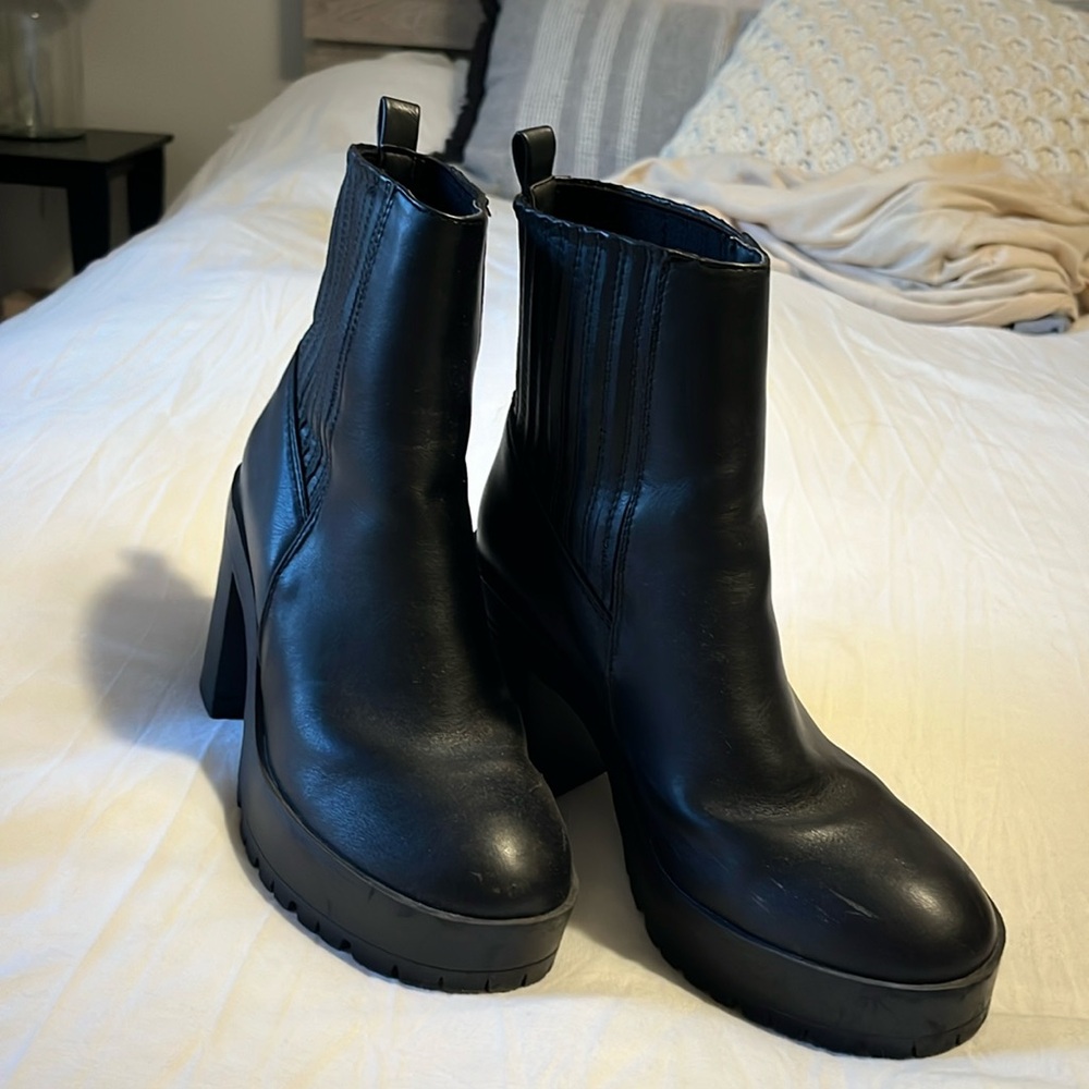 Black tall booties